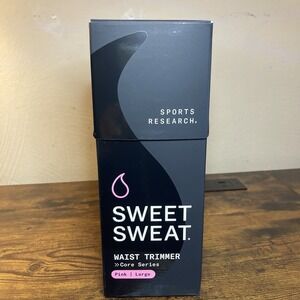 Sweet Sweat Waist Trimmer Band (Women & Men) Trainer Belt Black Pink Large